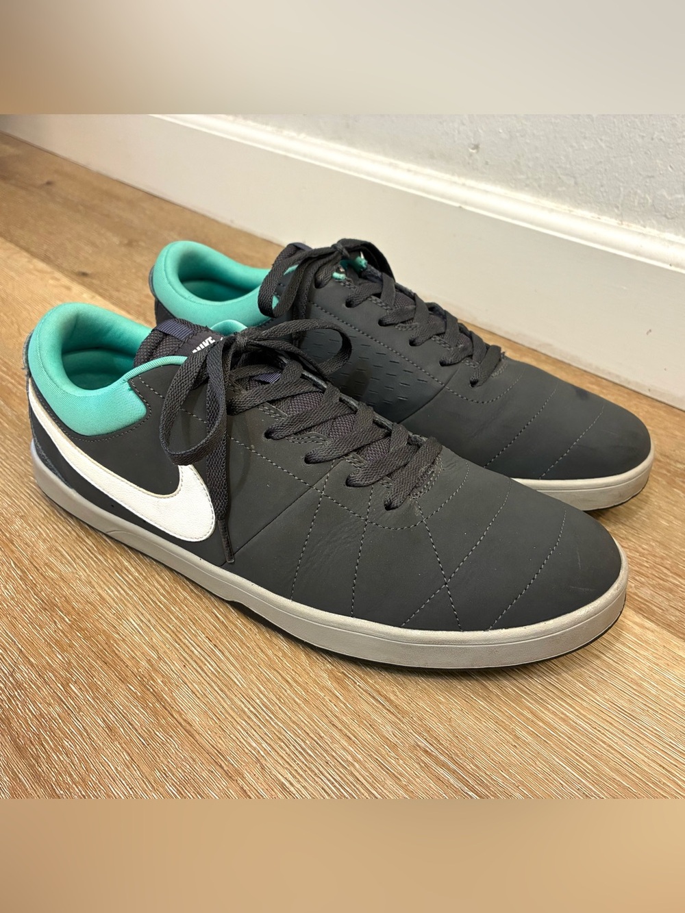 Nike Rabona SB Skate Shoes Anthracite Gray And Mint Green Mens Size US 14 EU48.5